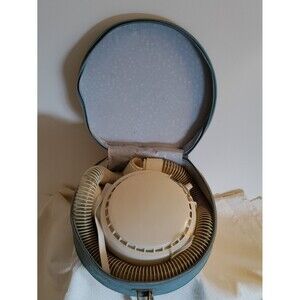 Vintage 1960's Dominion Portable Hair Dryer ,Blue Retro Travel Bag